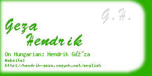 geza hendrik business card